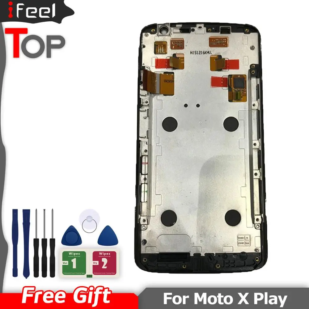Продажа Для Motorola MOTO X play x3 xt1561 XT1562 XT1563 ЖК дисплей с кодирующий преобразователь сенсорного экрана в сборе с рамкой Бесплатная доставка