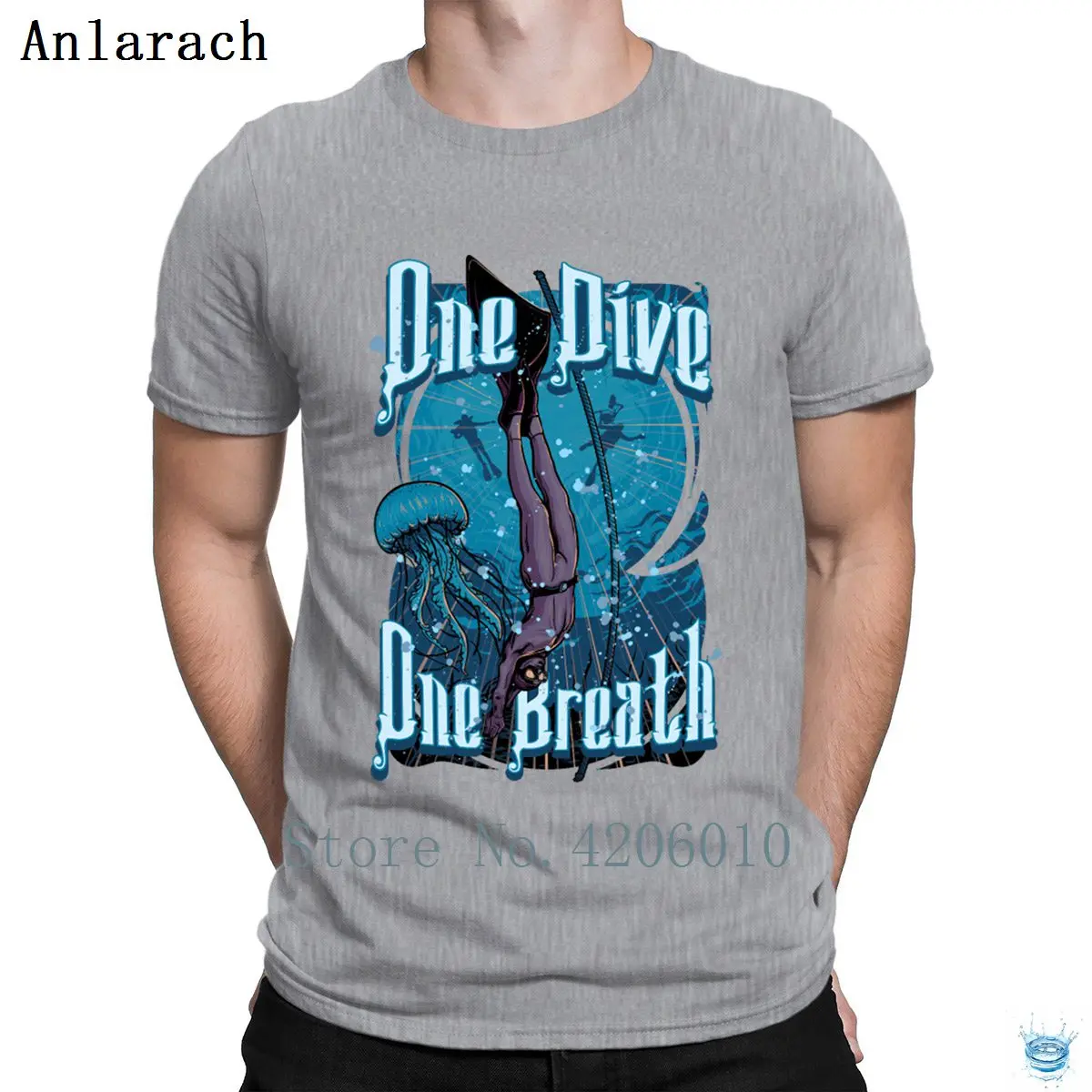 One Dive One breediving, футболки, новинка, короткий рукав, милые, Homme, футболка для мужчин, креативная, веселая, солнечный свет, футболка - Цвет: Gray