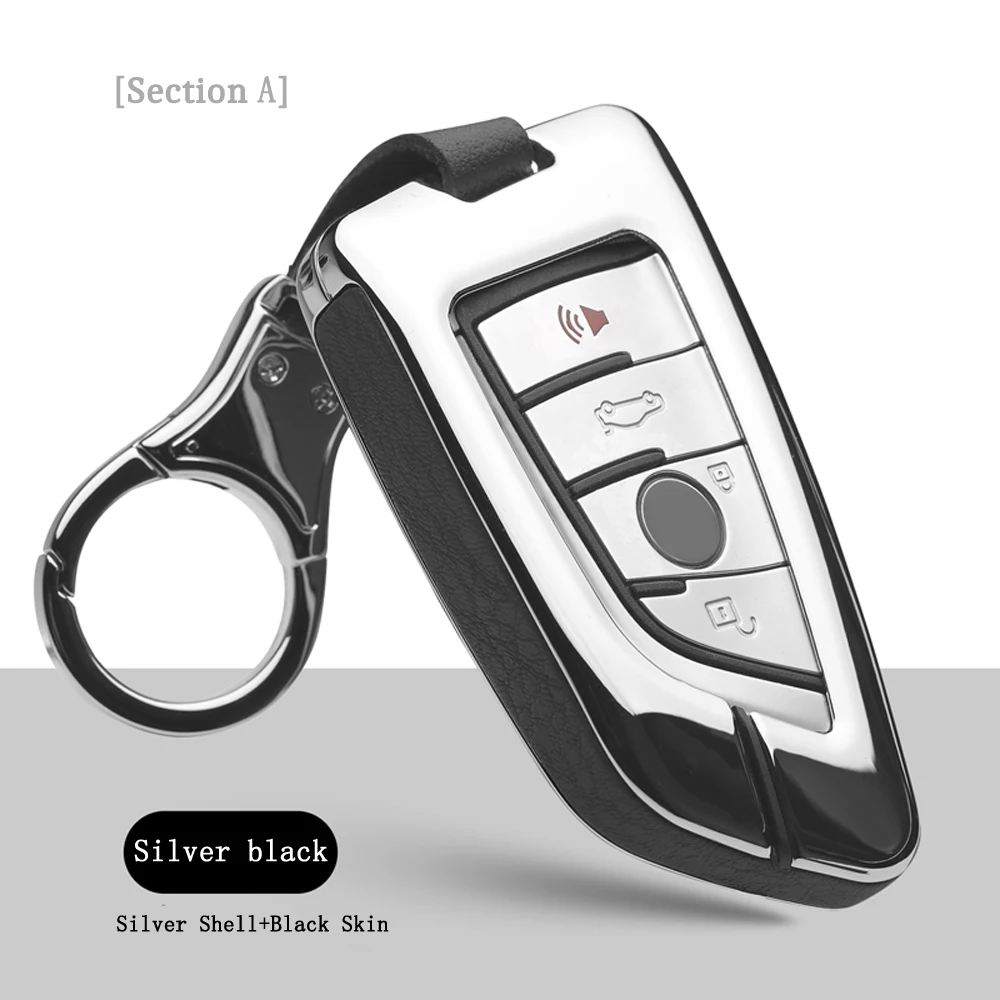 Men Car Key Bag Case Cover Holder For BMW 540 740 1 2 5 7 Series 218i E30 E53 E83 E90 E39 E46 Zinc Alloy+Leather Splicing | Автомобили и