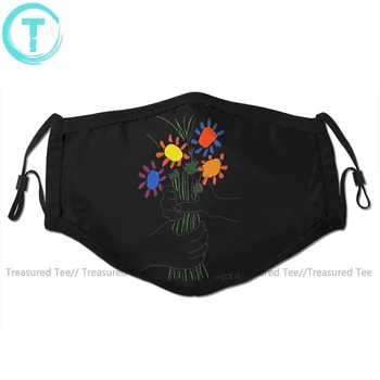 

Painter Mouth Face Mask Pablo Picasso Bouquet Of Peace Flowers Facial Mask Cool Fashion with 2 Filters for Adult