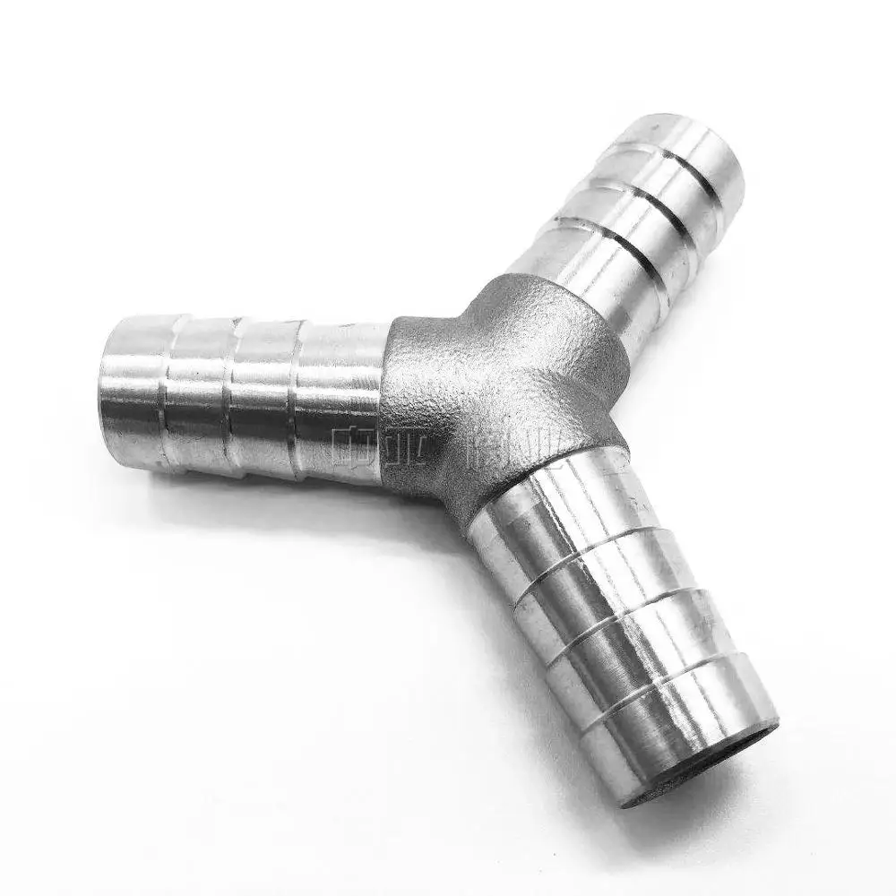 Stainless Steel Barbed Cross Shaped Connector Pipe Hose Joiner Tubing Air Fuel 
