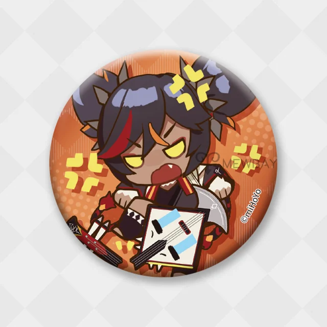 Genshin Impact Badge Chibi Brooch Kazuha Yoimiya Ayaka Xiao Zhongli Hutao Tartaglia Yanfei Ganyu Venti Albedo Pin Decor Gifts Xinyan