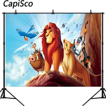 

Capisco The Lion King Simba Boys Birthday Backdrop Decor Photocall Backdrops Photo Studio Banner photography background cartoon