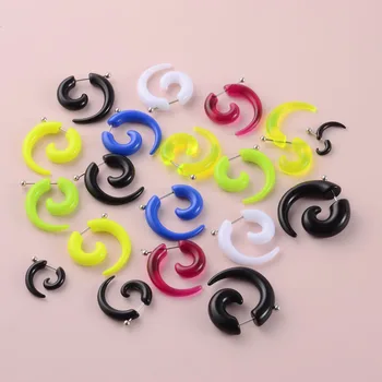 

ChuanCI 2pcs Acrylic Fake Spiral Ear Taper Stretcher Expanders Gauge Tunnel And Plugs Earlobe Earring Piercing Body Jewelry