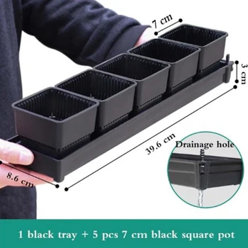 

Garden Square Plastic Succulent Planter Pots With Tray Set Nursery Plant Succulent Planter Pots Drain Plug