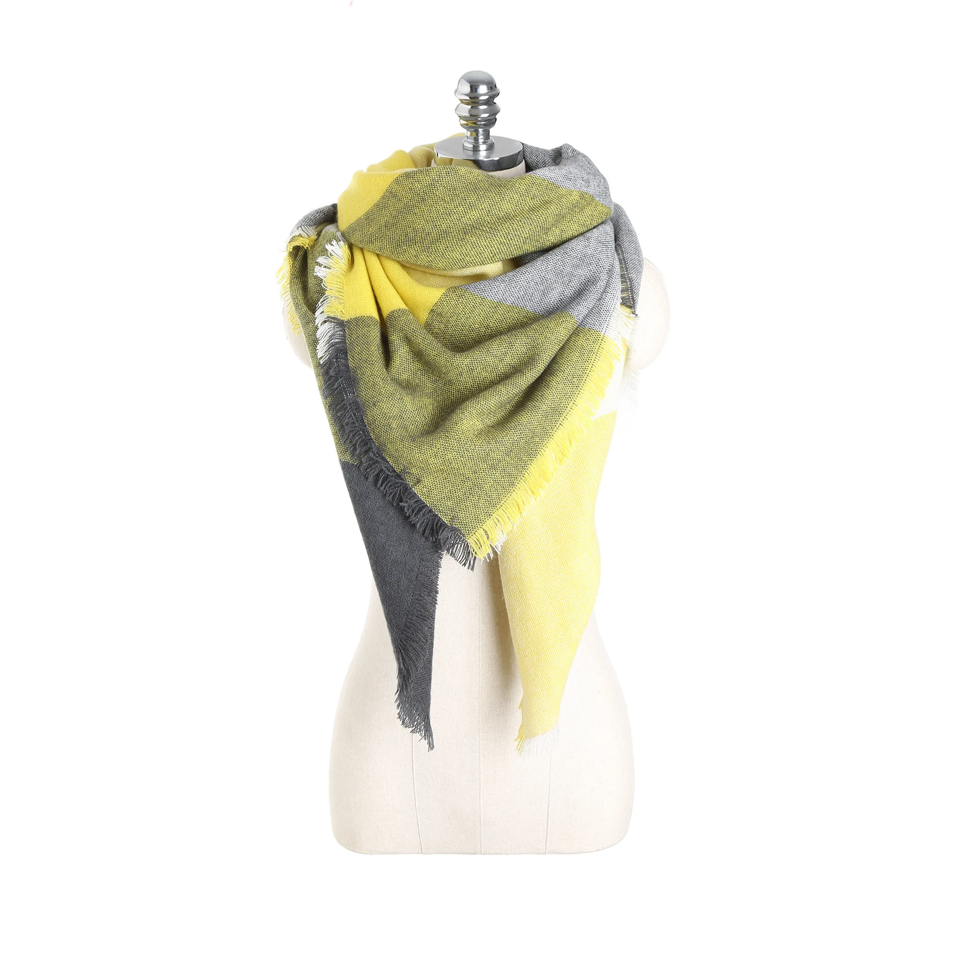 Шарф, Клетчатый Цвет, большой квадратный шарф, осенне-зимний женский кашемировый теплый шарф для пары, шаль для холодной защиты - Цвет: 2