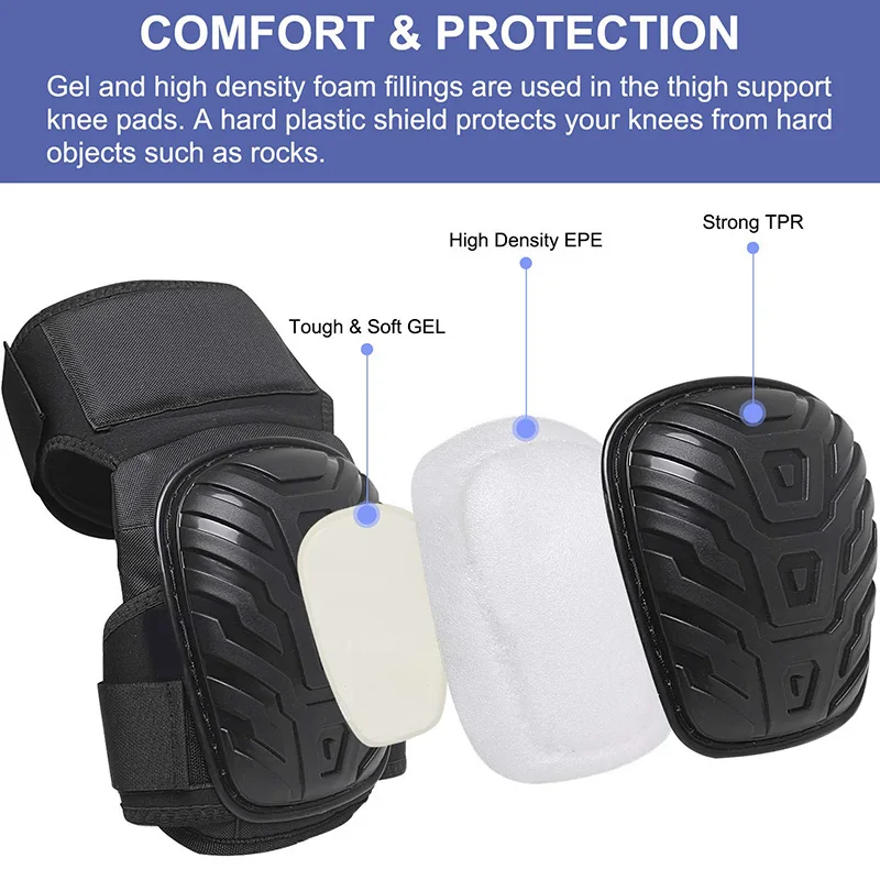Hard Cap Gel Knee Pads Protection Gel Cushioned for working on your knees