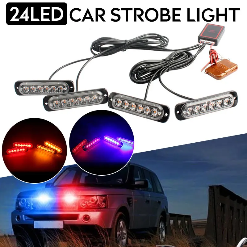 Vehemo 24LED 24 Вт Предупреждение ющий светильник стробоскоп Авто Лампа мигающий Средний стробоскоп светильник для автомобилей головной светильник автомобильные аксессуары