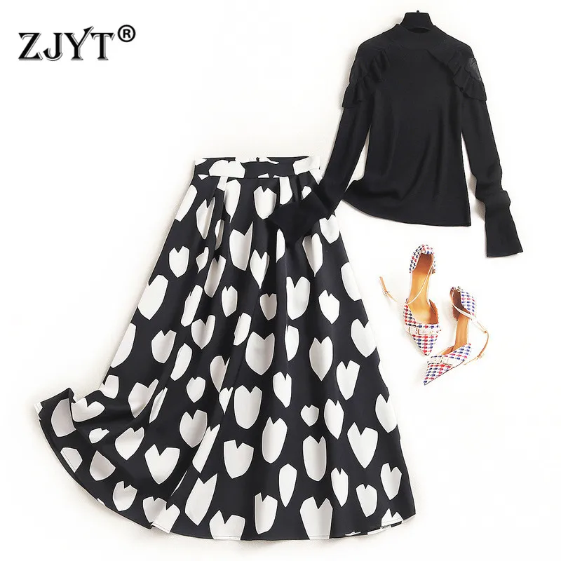 Женский комплект из 2 предметов элегантный трикотажный пуловер с длинным рукавом