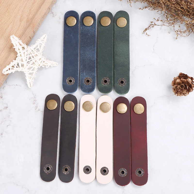 

2pcs Cable Organizer Leather Earphone Cable Winder for Earphones USB Cable Management AUX Line Clip Wire Holder Organizer