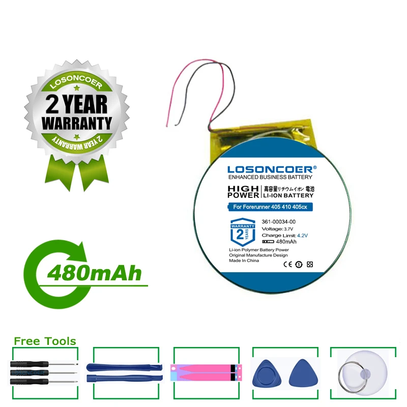 480 мАч 361-00034-00 маршрут JD PD3048 PD 3048 батарея кнопки для спортивных GPS-часов Garmin Forerunner 405