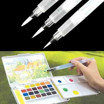 

1 Pcs/ S M L Refillable Water Brush Ink Pen for Water Color Calligraphy Drawing Painting Illustration