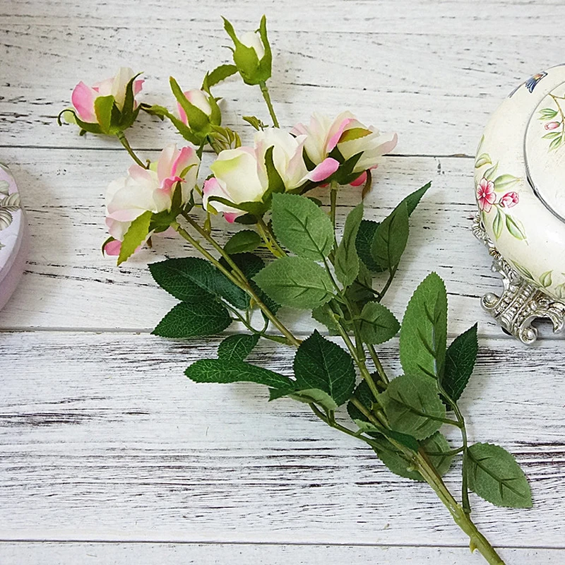 Розы Цветочные украшения из шелка Букет Искусственный традиционный искусство Ремесло Свадьба