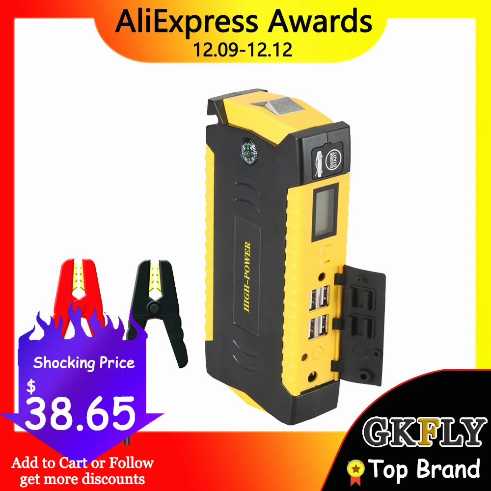 Tanie GKFLY urządzenie do uruchamiania awaryjnego samochodu Power Bank 600A przenośny wzmacniacz do akumulatora samochodowego ładowarka 12V urządzenie zapłonowe benzyna rozrusznik samochodowy diesel Buster