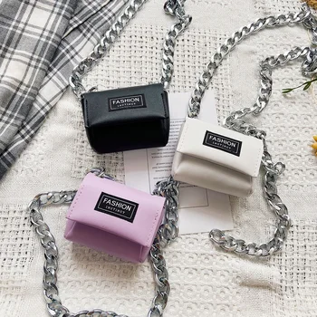 

Fashion Thick Chain Crossbody Bag Women Mini Small Shoulder PU Handbag Purse Youth Ladies Simple Versatile Bag 2021 New