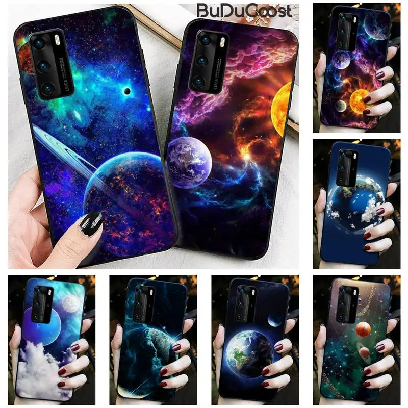 Чехол для телефона с небесно-космическим планетой луной звездами Huawei P30 P20 Mate 20 Pro
