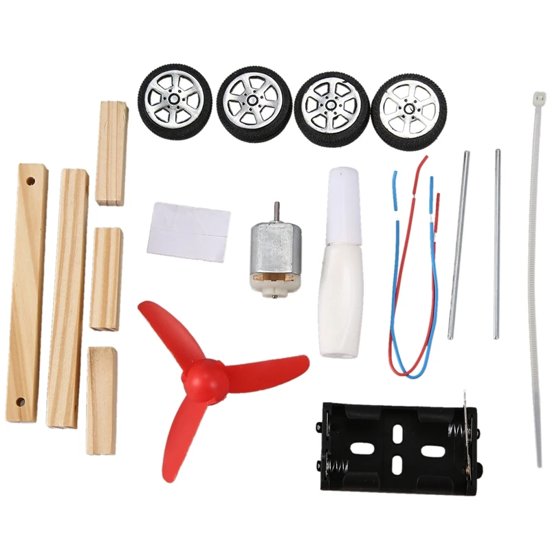 

Diy Wooden Wind Car Toys Creative Single-Wing Wind Car Assembly Model Kit Science Experiment Educational Toys For Children