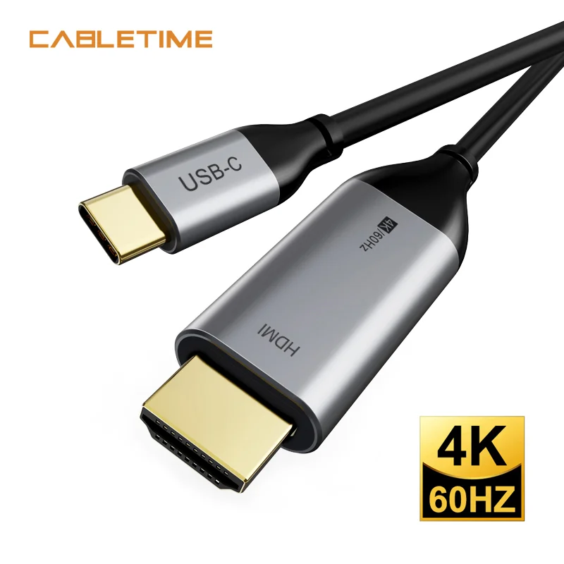 Кабель CABLETIME USB C HDMI конвертер Thunderbolt 3 Type в для MacBook Huawei Mate 30 Pro адаптер HDMI|Кабели VGA| |