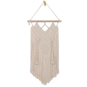 

Chic Bohemian Macrame Wall Hanging Tapestry Moon Dreamcatcher Wall Decor Boho Woven Knitted Tapestries Home Decoration