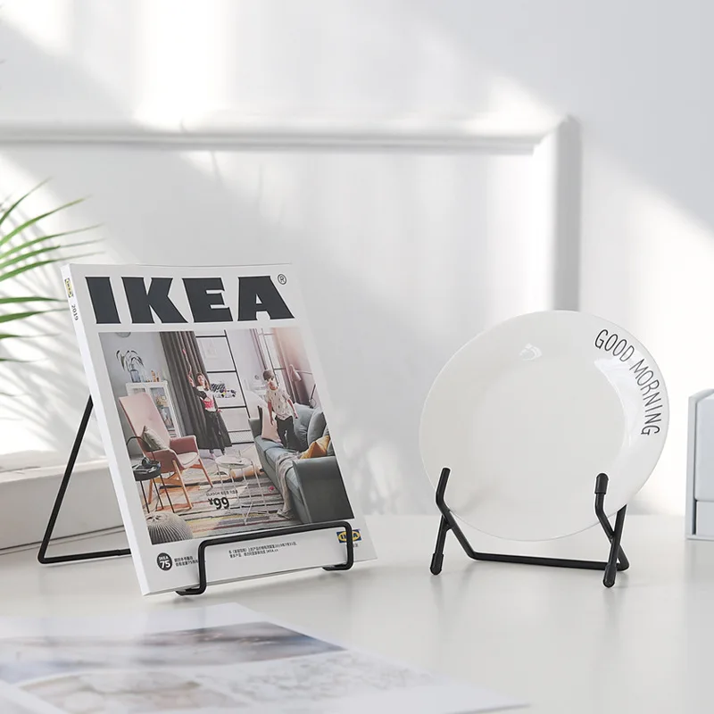 

Metal Plate Stand Desktop Placement Mobile Phone Book Newspaper Collection Rack Pu'er Album Magazine Vinyl Disc Display Holder