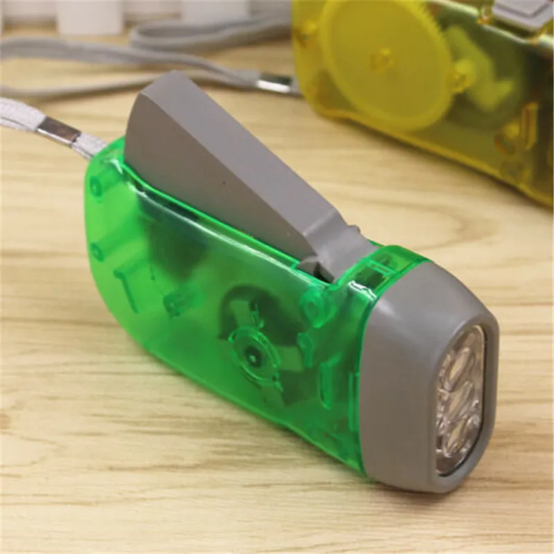 

ZANCAKA Hand Crank Flashlight Manual Generator Battery-Free Product Plastic 3 LED dynamo Camping Lights Hand Pressing Flashlight