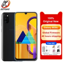 Мобильный телефон samsung Galaxy M30s, 6,4 дюймов, 6 ГБ ОЗУ, 128 Гб ПЗУ, четыре ядра, тройная задняя камера, 48MP+ 8MP+ 5MP, две sim-карты, смартфон