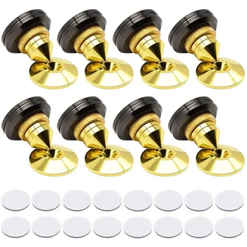 

8 Set Golden Speaker Spikes, Speaker Stands Subwoofer CD Audio Amplifier Turntable Isolation Stand Feet Cone Base Pads