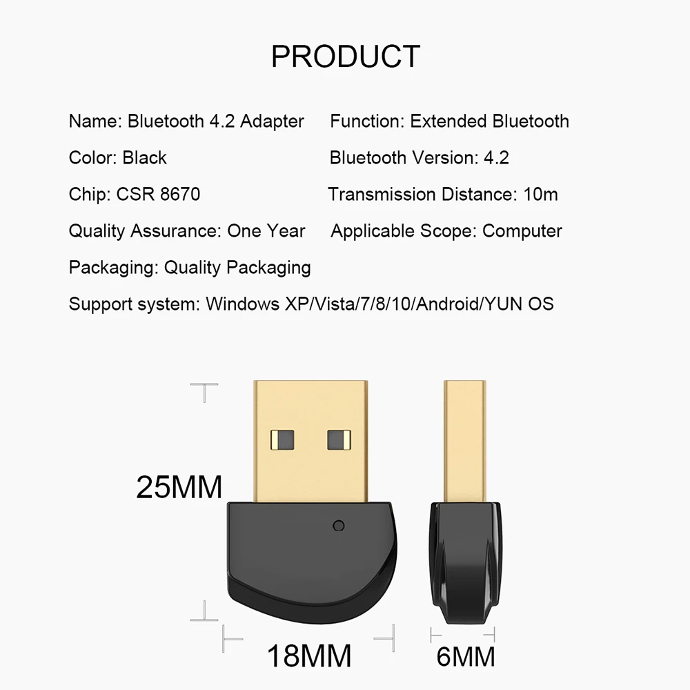 Kebidumei беспроводной Bluetooth 4,2 USB ключ мини CSR8670 привод Бесплатный APTX беспроводной аудио адаптер передатчик A2DP для наушников