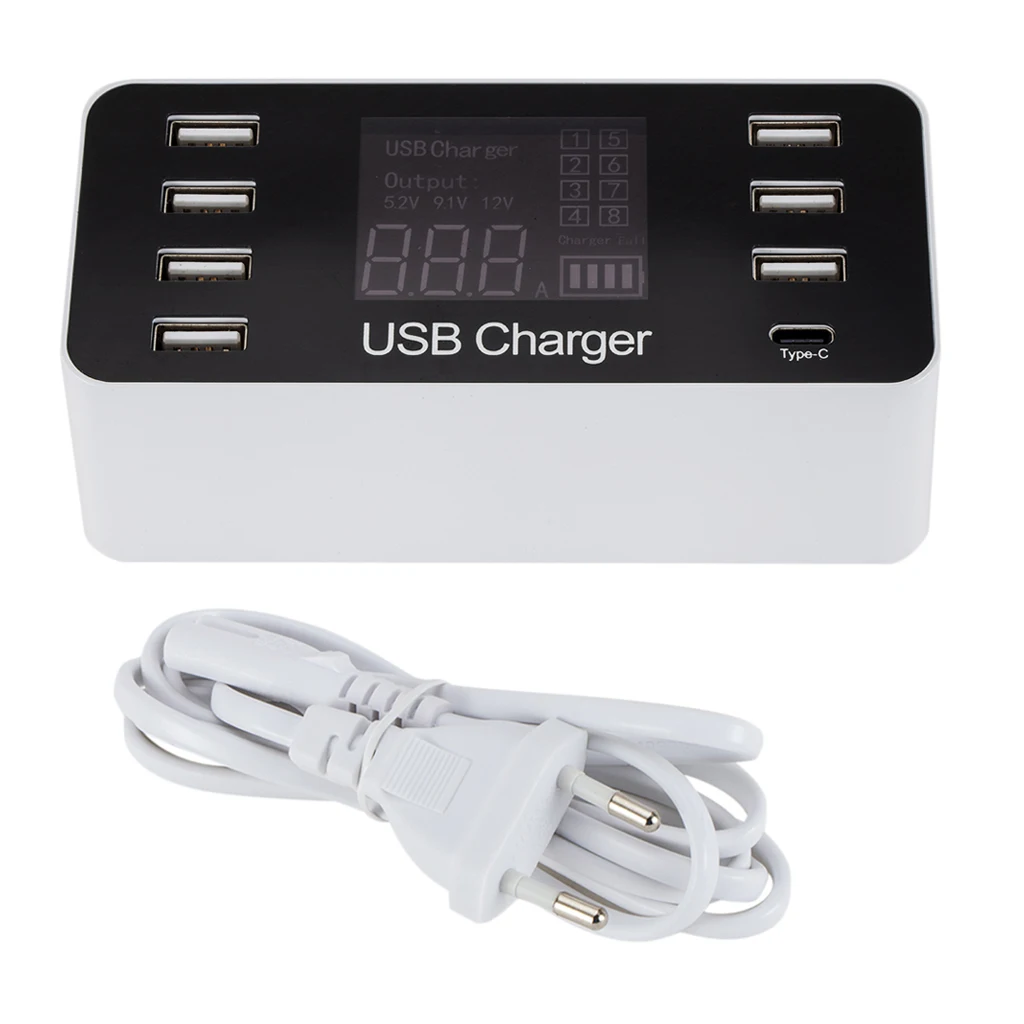 Multiport 7 Port Desktop Smart USB Type C 5V/8A  Charger For iPad Tablet PCs Smartphone Chargering Multi-port Charging