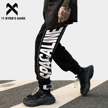 

11 BYBB'S DARK Letter Printed Fleece Harem Joggers Men Warm Thick Cotton Track Pants Casual Streetwear Harajuku Sweatpants