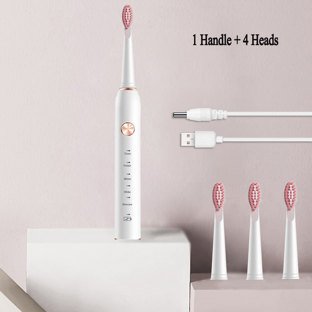 Electric Toothbrush USB Rechargeable 5 Modes Ultrasonic Automatic Brush Timer Waterproof Dental Brush Teeth Whitening