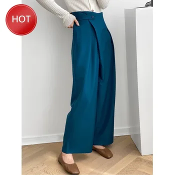

Casual Loose Wide Leg Pant Womens Elegant Fashion OL Style High Waist Trousers Female Solid Color Females New 2020 Women