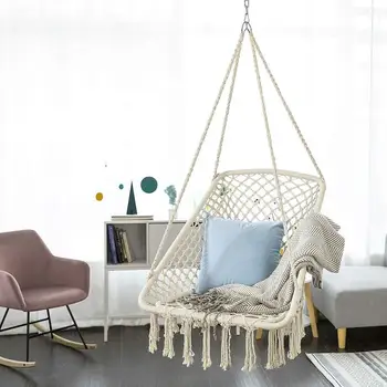 

Bedroom Hanging Hammock Chair Swing For Adults Kids Indoor Portable Relaxation Thickened Outdoor Swing Camping Hammock Straps