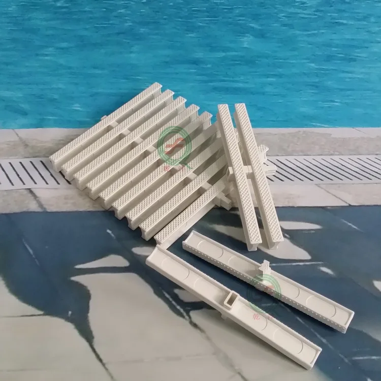 

Pool Overflow White Grille PVC Canal Surface Drainage Trench Cover Anti-slip Double-edged Fine-toothed Comb Swimming Pool Facili