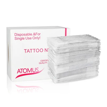 

200PCS Assorted Tattoo Needles Disposable Sterilized Permanent Makeup Microblading Round Liner Needles for Tattoo Machine Gun