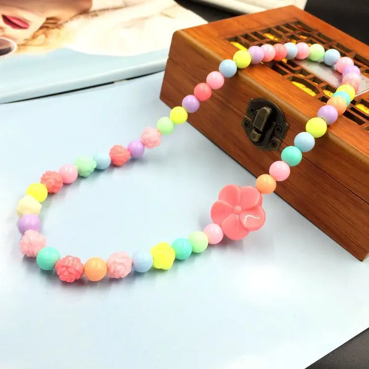 

Korean-style Children Baby Necklace Candy-Colored Colorful Beads Versatile Childrenswear Ornament CHILDREN'S Necklace