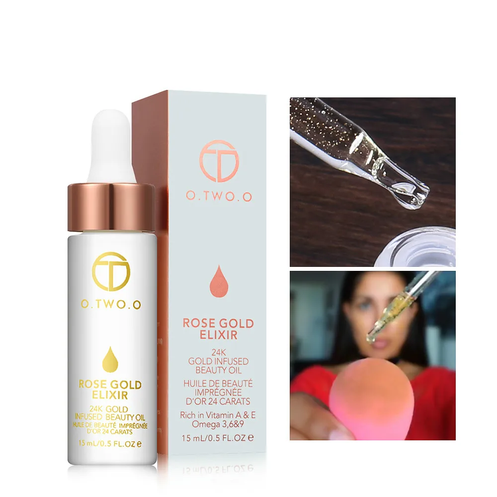 24k розовое золото элексир кожа Make Up масла для ухода за кожей лица Эфирное масло