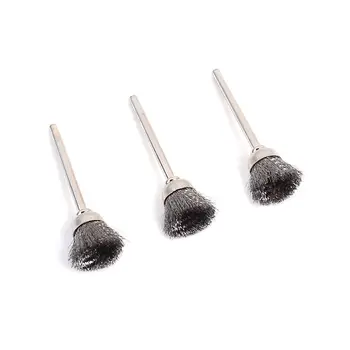 

10xMini Bowl Shape 25MM Diameter Stainless Steel Wire Brush Drill End 1/8 Shank