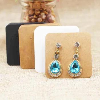 

200pcs handmade small cute jewelry packing &display earring card drop/stud earring packing card white/kraft/black color 5*5cm