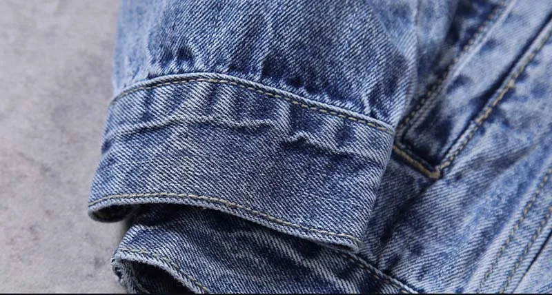 Men's Ripped Denim Jackets With Detachable Hat Back Letter Embroidery Jeans Jackets Outwear For Male Washed Size M-4XL (3)