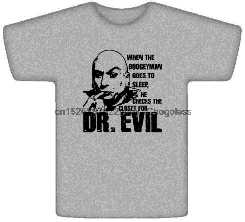 Серая футболка с надписью Dr Evil | Мужская одежда