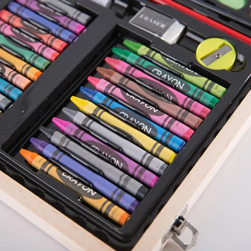 Children Painting Brush Sketching Crayon Stationery For Drawing Gift Art Set Office Pencils Student Watercolor Pen Storage Case