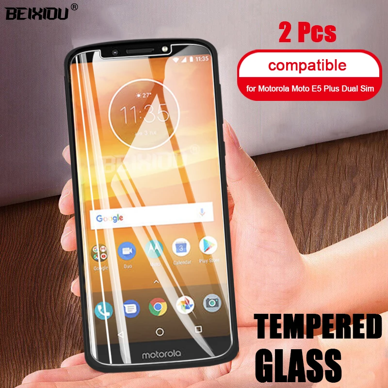 2 шт Полное закаленное стекло для Motorola Moto E5 Plus двойная Sim защита экрана 2.5D 9h MOTOROLA MOTO