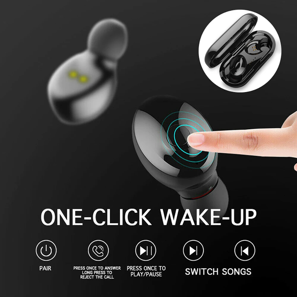 Vtin XU654 Wireless Earphones Bluetooth 5.0 Sport Earphone Waterproof Mini Stereo Earbuds With Charging Case For Redmi iPhone X (2)