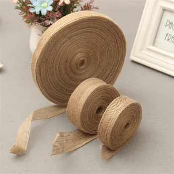 

10M/Roll Vintage Burlap Ribbons Jute Rope Roll Wedding Party Decorations DIY Craft Supplies