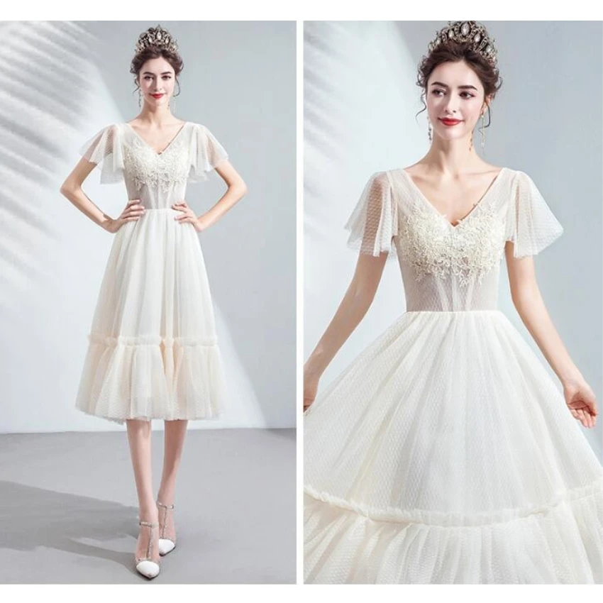 cream boho wedding dress