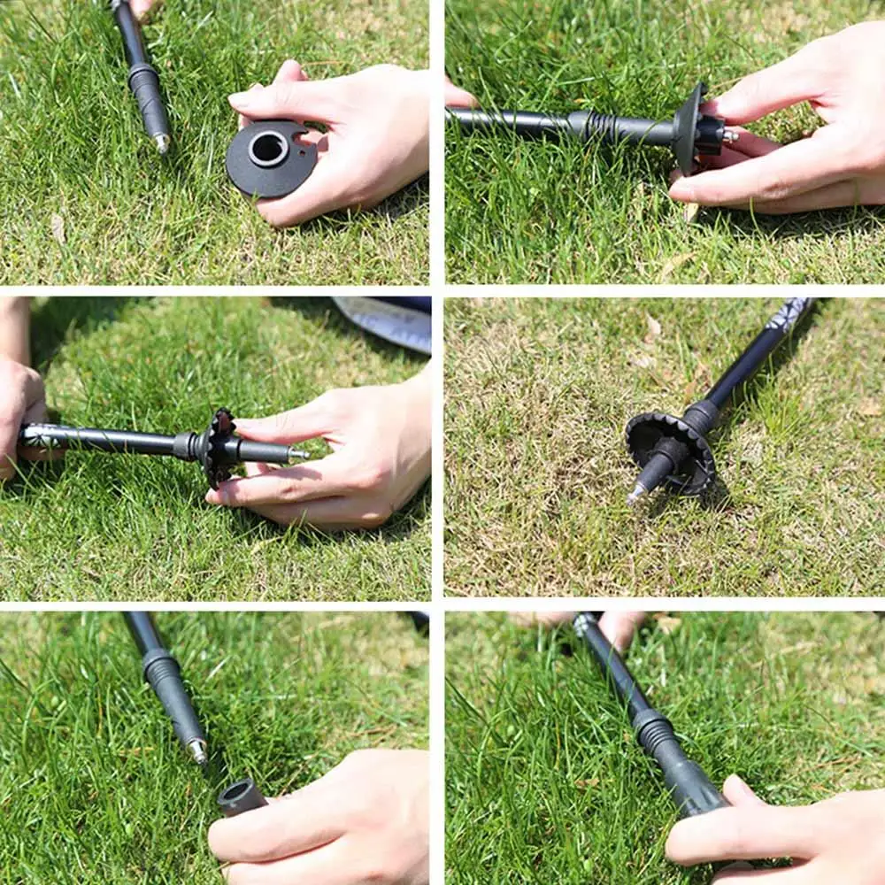 

Aluminum Alloy Tactical Stick Multifunction W/ Light Convenient Trekking Pole Camping Portable Safety Tactical Cane Foldable