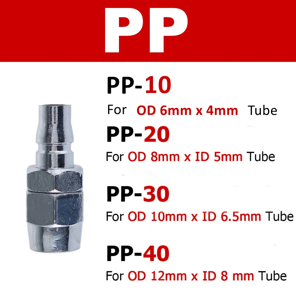 Conectores Rápidos Para Aire Comprimido SH20/PH20 - Acero Inoxidable - Para Mangueras De 8mm