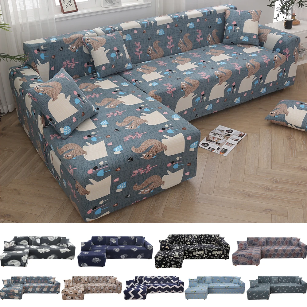 

2 pcs Corner Sofa Cover Elastic Couch Cover for Sofa Sectional L Shaped Sofa Cover Chaise Longue Stretch Sofa Slipcover L shape