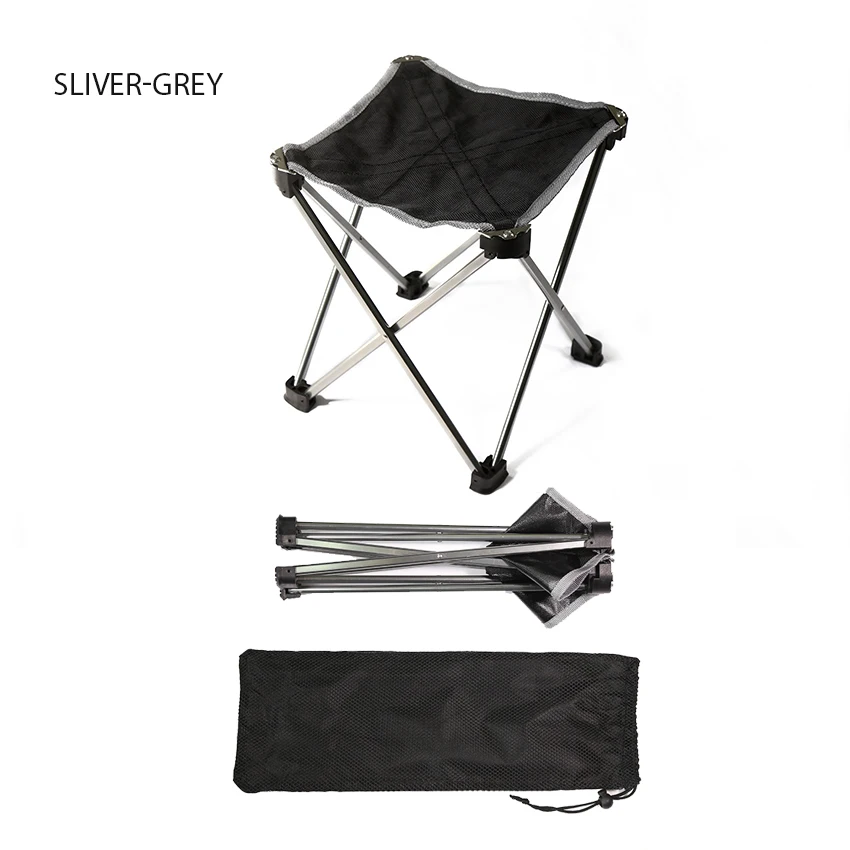 Stool-Sliver-grey Переносное кресло с Луной, легкое, для рыбалки, кемпинга, барбекю, складное, расширенное, Походное, для сада, сверхлегкое, офисная, домашняя мебель - Цвет: Stool-Sliver-grey